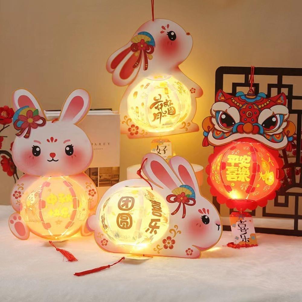 Glowing Mid-Autumn Festival Lantern Luminous Handheld Luminous Lantern Cute Rabbit Lantern  Gifts