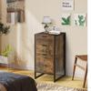 Bedroom Chest of Drawers, Industrial 3-Drawer Dresser, Storage Drawers Unit with Metal Frame for Living Room, Rustic Brown