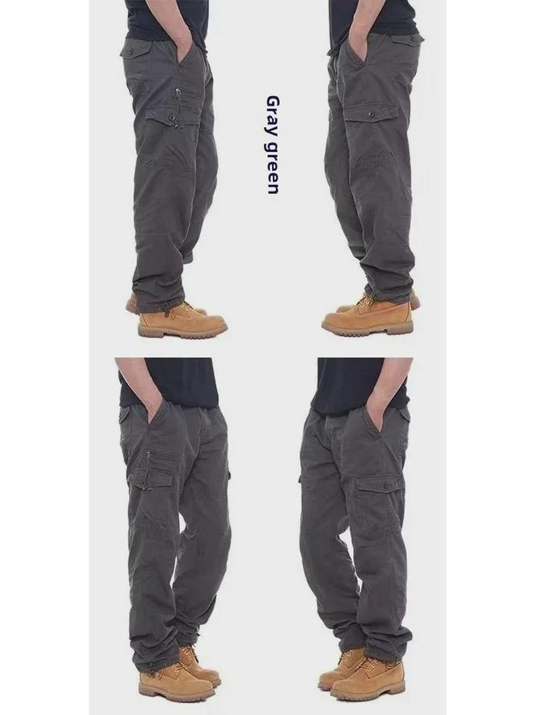 Herren Frühling & Herbst Multi-Pocket Casual Outdoor Hose - Große Größe, Atmungsaktiv & Einfarbig