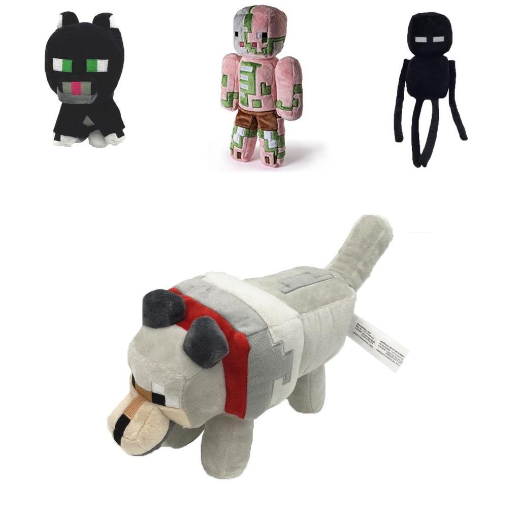 Adorable Minecraft Plush Toys Featuring Soft Creeper Enderman And Wolf Characters