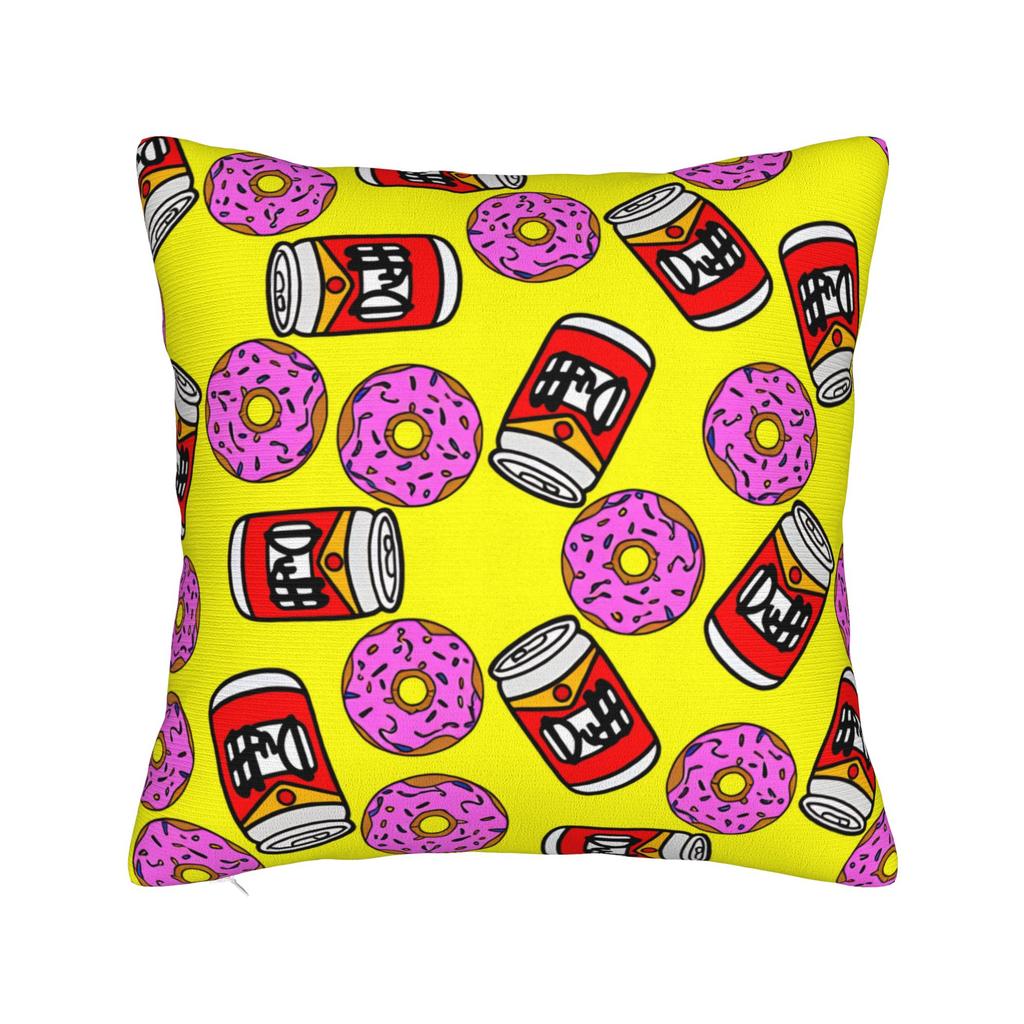Homer SSimpsons Donut Pattern Pillow Cover Square Cushion Cover Fashion Pillow Case For Living Room Sofa