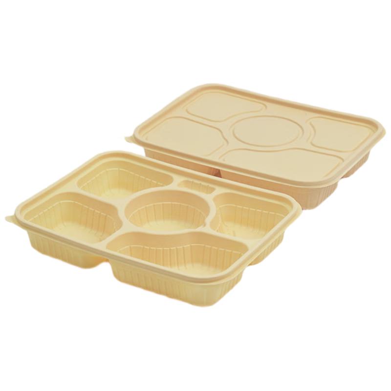 Biodegradable Corn Starch 5-Compartment Disposable Lunch Box