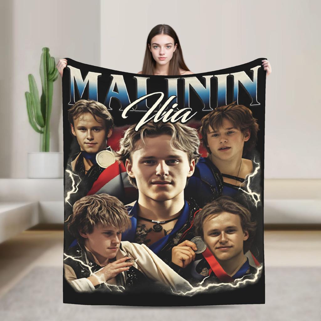 Ilia Malinin Blanket Warm Soft  Throw Blanket Winter Kids Adults Living Room Camping Bedspread