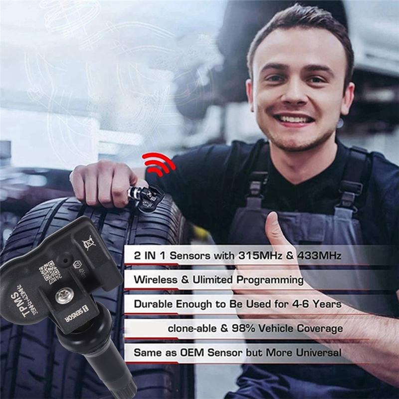 2 In 1 TPMS Tire Pressure Sensor Monitor Car Programmable TPMS Tire Pressure Sensor For Autel Too For Autel MX Sensor Maxitpms