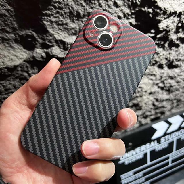 Luksus Ultra Tynn Carbon Fiber Texture Matt Deksel For Iphone 14 13 11 12 Pro Max Mini Xr X Xs 14pro Max Støtsikkert hardt PC-deksel