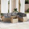 VidaXL Garden Lounge Set with Cushions 7 Pcs Beige Braided Resin 3326650