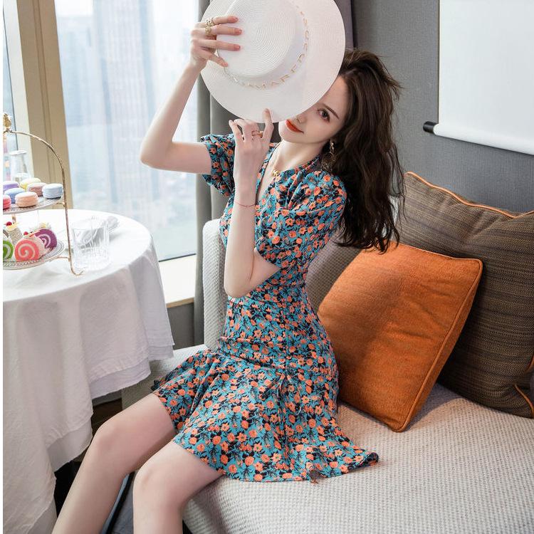 Spring and Summer Floral Dress Super Fairy Versatile Small First Love Skirt Ins Internet Celebrity Style Skirt