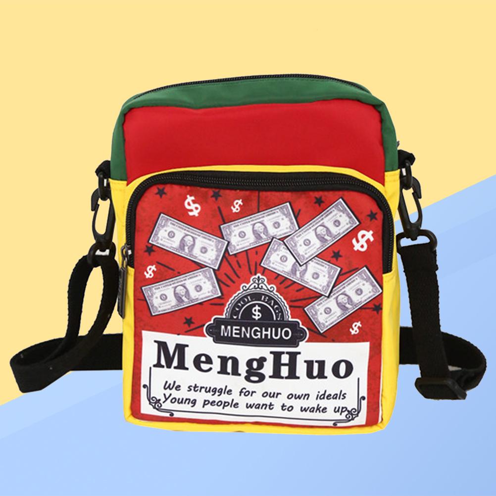 Red Harajuku Crossbody Bag Chic Fashion Shoulder Bag Student Bag for Men