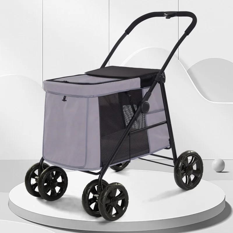 

Супер большая уличная тележка для собак и кошек, универсальная складная тележка для больших собак и кошек 1020 x 620 x1050 mm светло-серый
