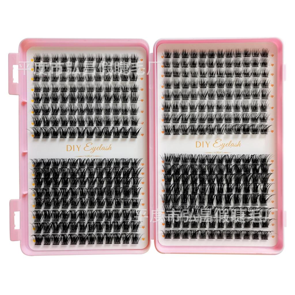 New Large Capacity DIY Segmented Hot Melt Cluster Eyelash Set