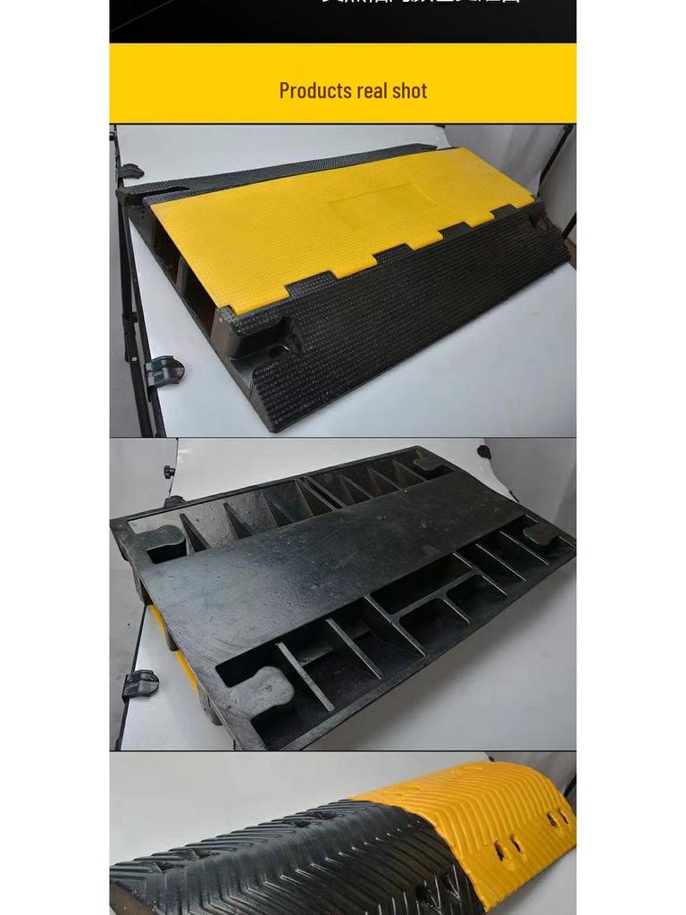 PVC Cable Trunking Rubber Speed Bump - Anti-Stepping, Pressure-Resistant Cover for Indoor/Outdoor Cable Protection and Crossing.