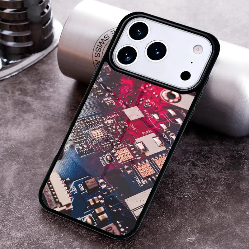 Motherboard Circuit Board Phone Case for iPhone 17 16 15 Pro Max Air 14 13 12 11 Plus Shockproof Capa Cover