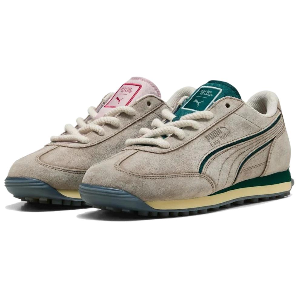 Squid Game X Puma Easy Rider Alpine Snow Dark Myrtle Unisex Sneakers Cream Club-Red 403643-01