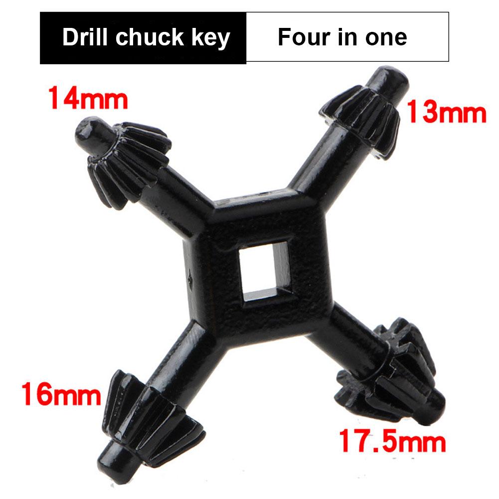 3-1PCS 4 In 1 Multi-function Universal Chuck Key Drill Drilling Holder Spanner Ratchet Socket Ring Combination Grip Star Wrench