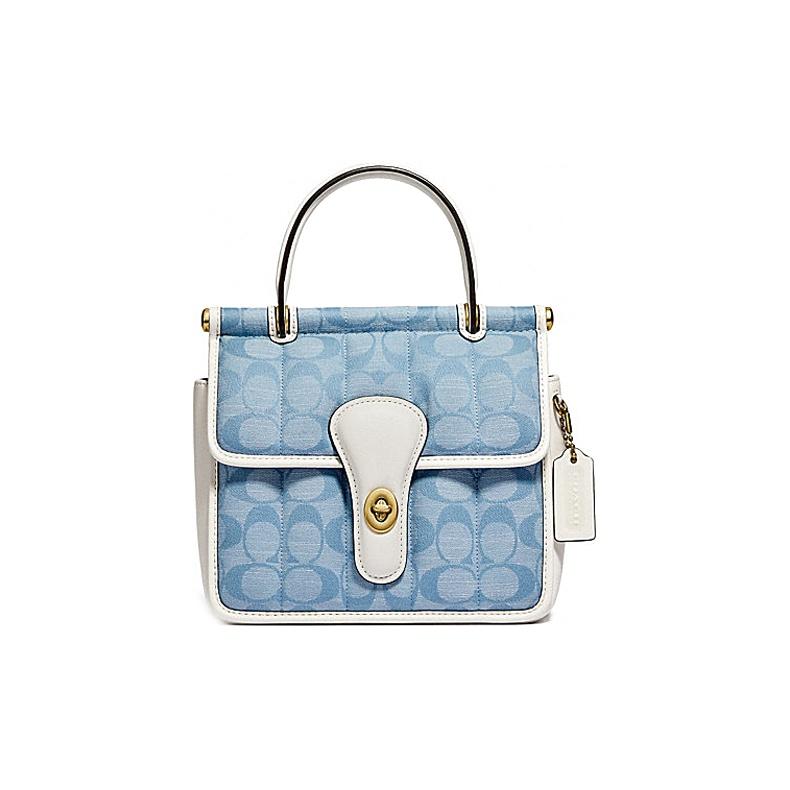 

Coach Women Quilted Willis Shoulder Bag Signature Chambray Leather C4704-B4SUX Basic Set (Bag+Dust Bag)