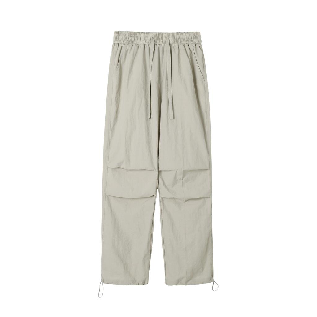 Men's Drawstring Straight Tube Paratrooper Pants New Product Trendy Brand Two Wear Loose Pleated Thin Workwear Pants for Men