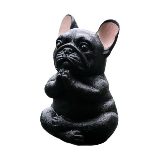 Yoga Meditation Dog Ornament Sitting Pug Figurine Statue Animal Sculpture Indoor Outdoor Garden Home Office Desktop Decoration