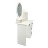 Vanity Desk with Round LED Lighted Mirror Makeup Vanity Dressing Table with 4 Drawers for Bedroom