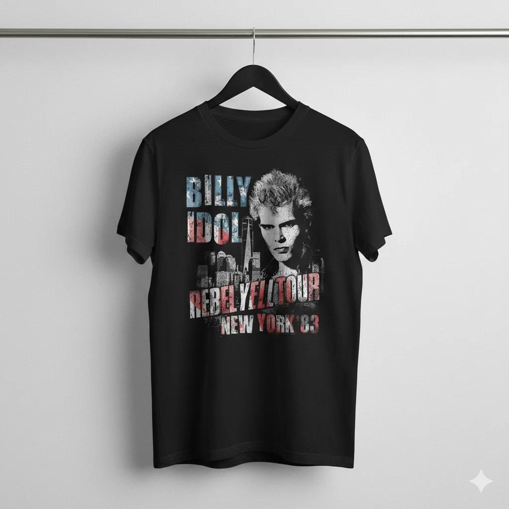 Unisex Adult Casual Music Billy Idol Rebel Yell Tour York 83 Graphi... XXL