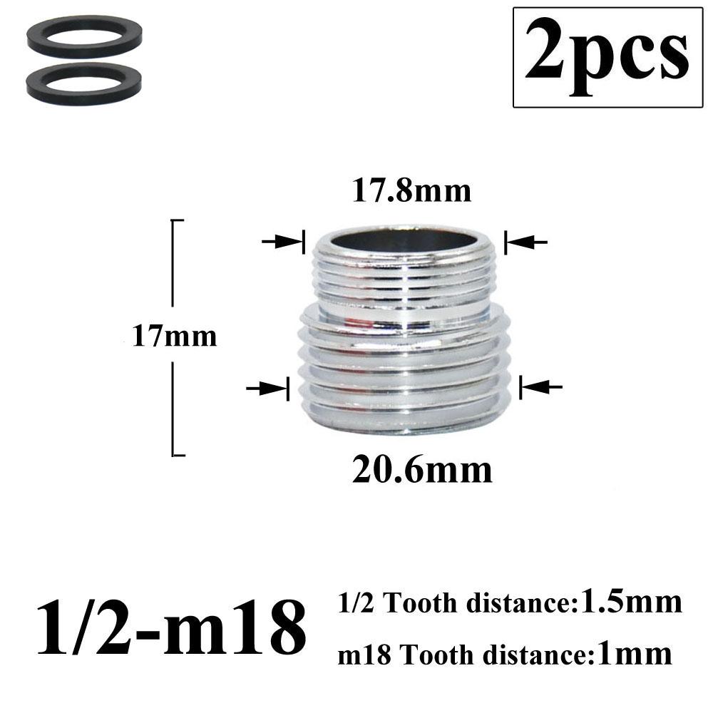 2 יחידות 1/2 שינוי ל- 16 18 20 22 24 26 28 מ"מ חוט זכר נקבה ברז מתאם מטבח חדר אמבטיה פליז Bubbler מים משותף אבזרי