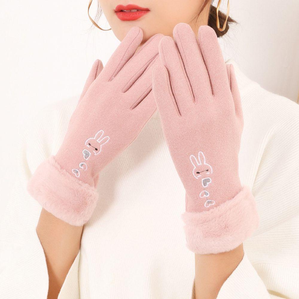 Driving Velvet Riding Thickened Rabbit Gloves Plush Gloves  Mittens Women Mittens