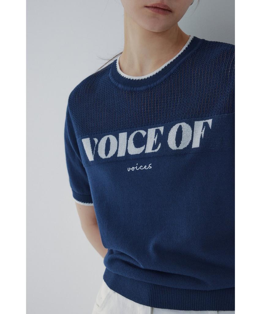 Bobeu Lettering Jacquard Knit Pullover_Navy 7156250005