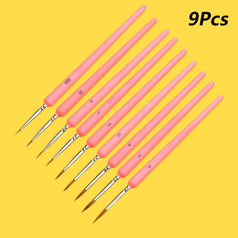 9/11Pcs Fine Detail Paint Brushes Set Miniature Tips Ergonomic Handle for Acrylic Oil Watercolor Painting Art Craft