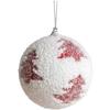 8cm Diameter Lightweight Foam Christmas Balls Ornaments Red White Snowflake Patterns Decorations for Holiday For Tree