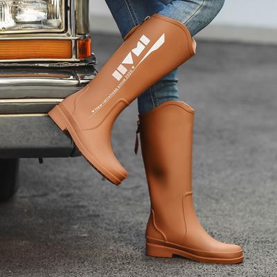 Rain Boots Women's High Tube Thick-soled Fashion High Boots Children's Waterproof and Non-slip Rain Shoes Wear Water Shoes Outside Work Overshoes