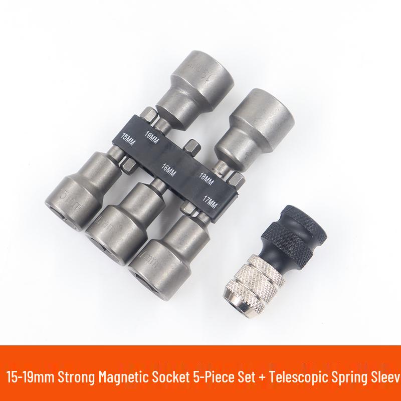 9-Piece Hex Shank Magnetic Socket Set & 14-Piece Dovetail Bit Set for Electric Drill and Pneumatic Tools
