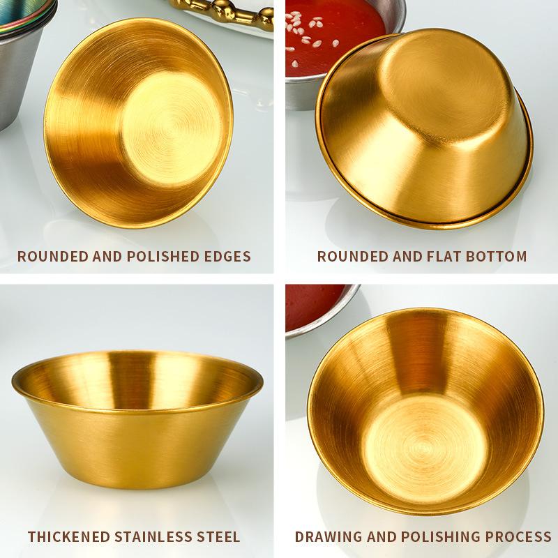 12Pcs Dipping Sauce Cups Stainless Steel Ramekins Metal Condiment Cups Stackable for Sushi, Wings, Charcuterie & Dips Reusable for Portion Control