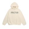 Unisex Streetwear Hoodie With Bold Letter Print Oversized Fit Fleece-Lined Cotton Sweatshirt