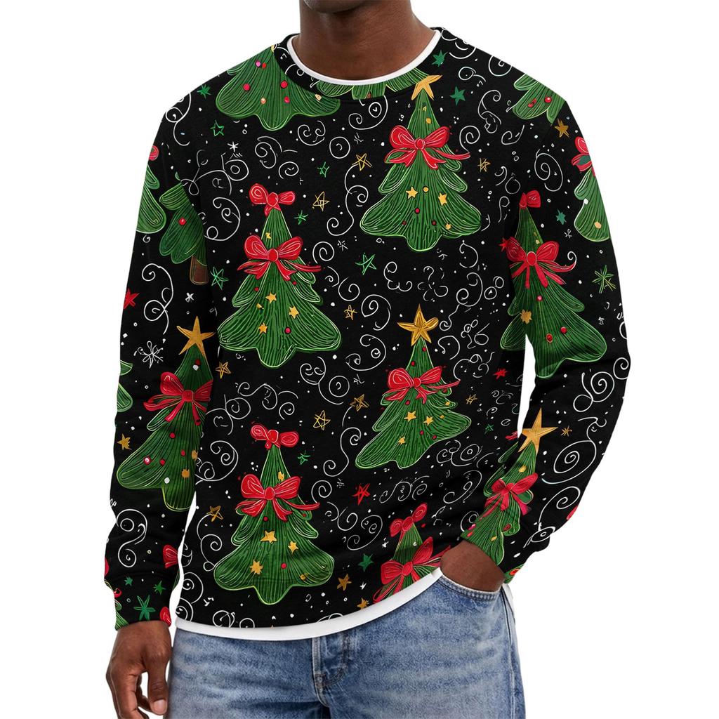 Men's Christmas Neck Pullover Sweatshirt