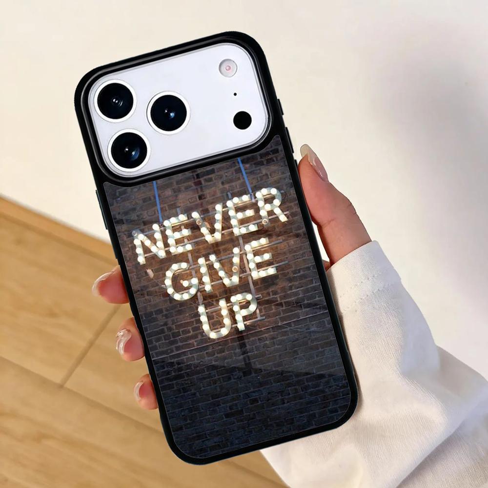 never give up Mobile Phone Case for IPhone 17 AIR 16pro Max 15 14 13 12 11 Bumper Cover
