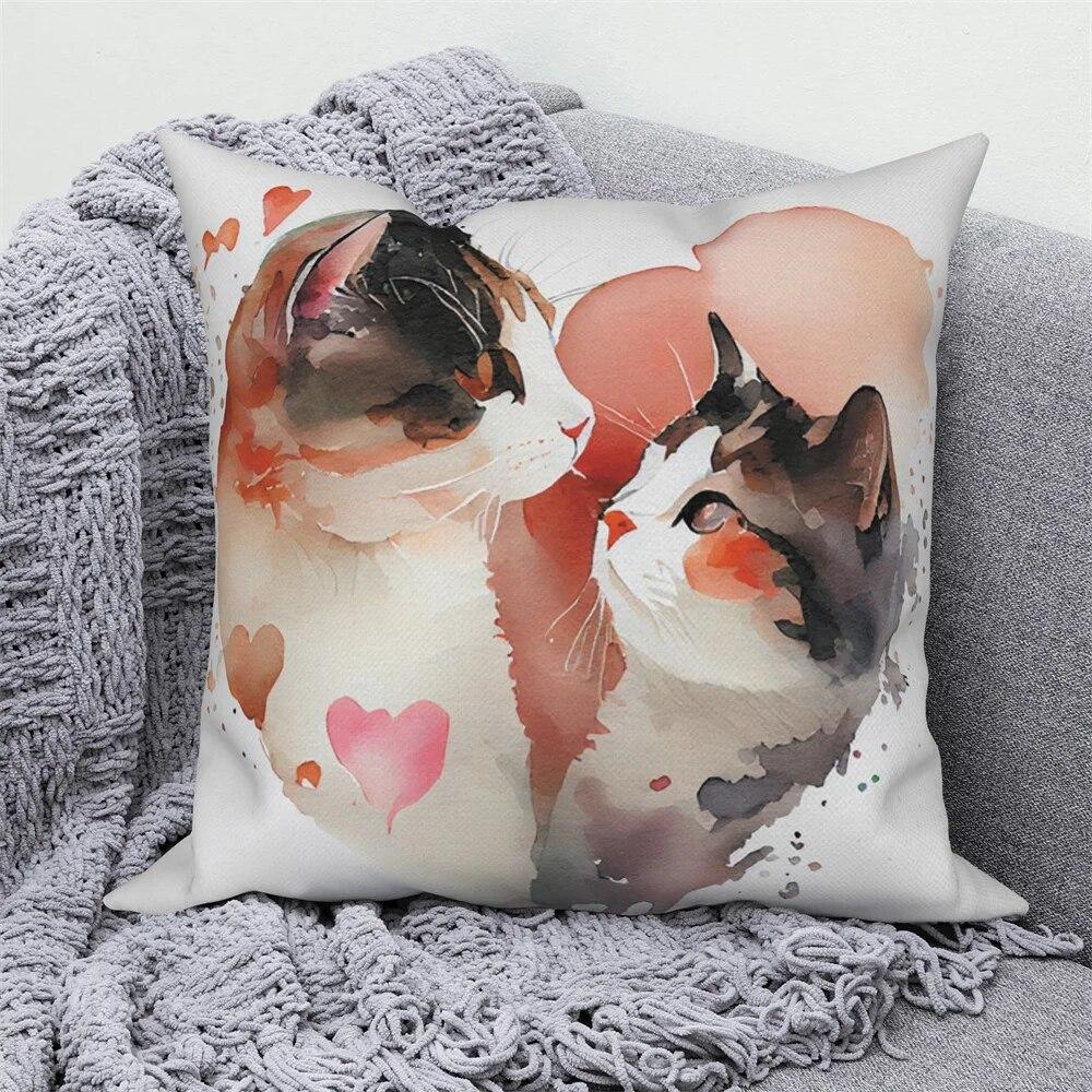 Pig Cat Panda Rabbit Print Decorative Pillowcase  Sofa Car Living Room  Animal Cushion Cover