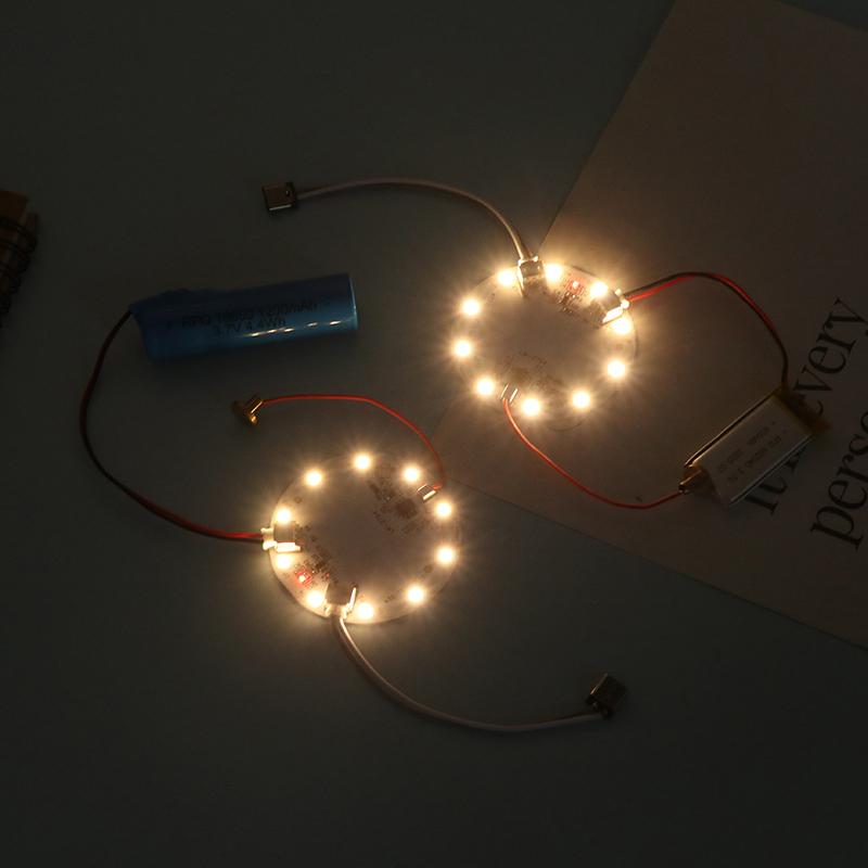 DC 5V Eingang Lichtquelle LED Lichtpanel 5W 57mm Dimmregler 3000K mit Berührungsschalter und Ladeanschluss Typ-C