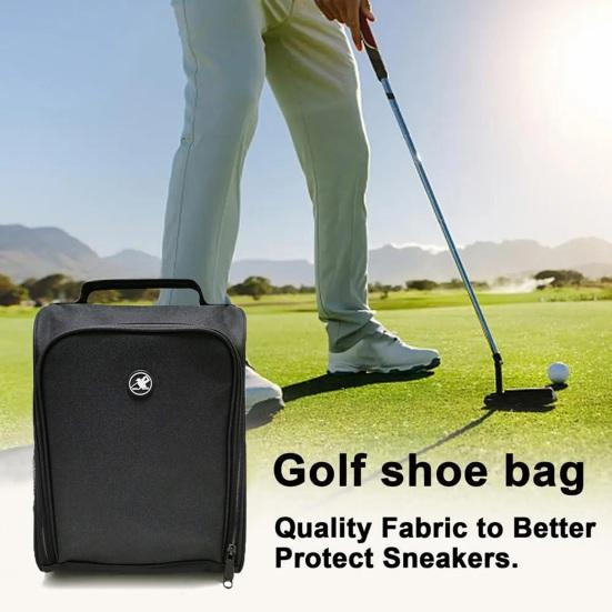 Golf Shoe Bag with Handle Zipper Closure Large Capacity Waterproof Sports Shoe Carrier Bag Golf Shoe Container
