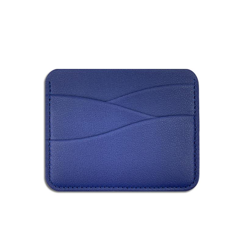 Fashion Wavy Leather Card Bag Women Men Ultra-thin 4 Slots Card Holder Soft PU Leather Bank Credit Card Case