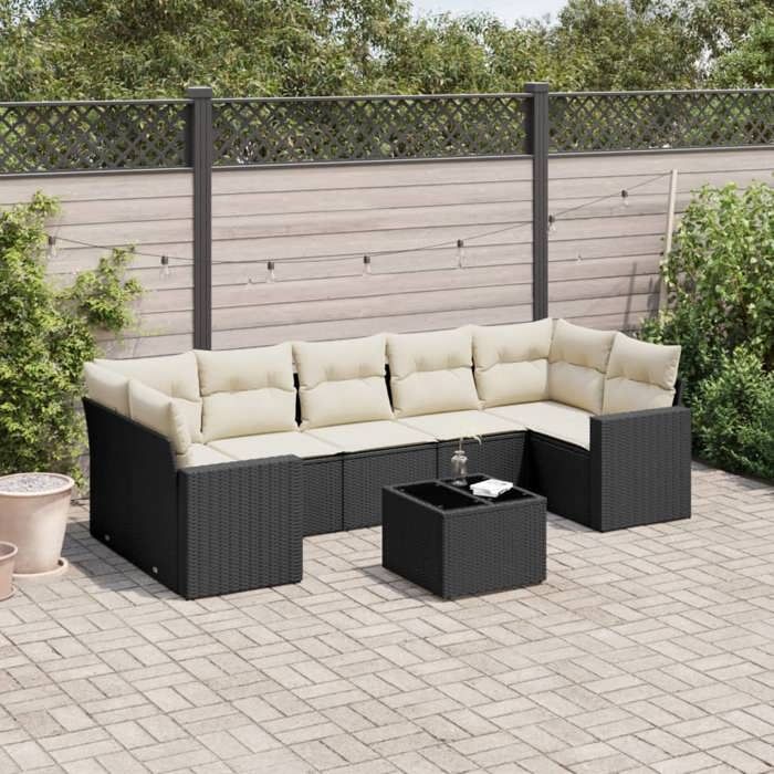 VidaXL Garden Lounge Set with Cushions 8 Pcs, Sofas with Adjustable Feet, Outdoor Furniture Set Patio Terrace, 3218726