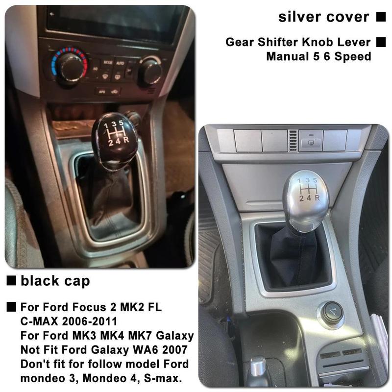 Gear Shifter Knob Lever Manual 5 6 Speed Galaxy PU Leather Dustproof Cover For Ford Focus 2 Mondeo MK2 FL C-MAX MK3 MK4 MK7