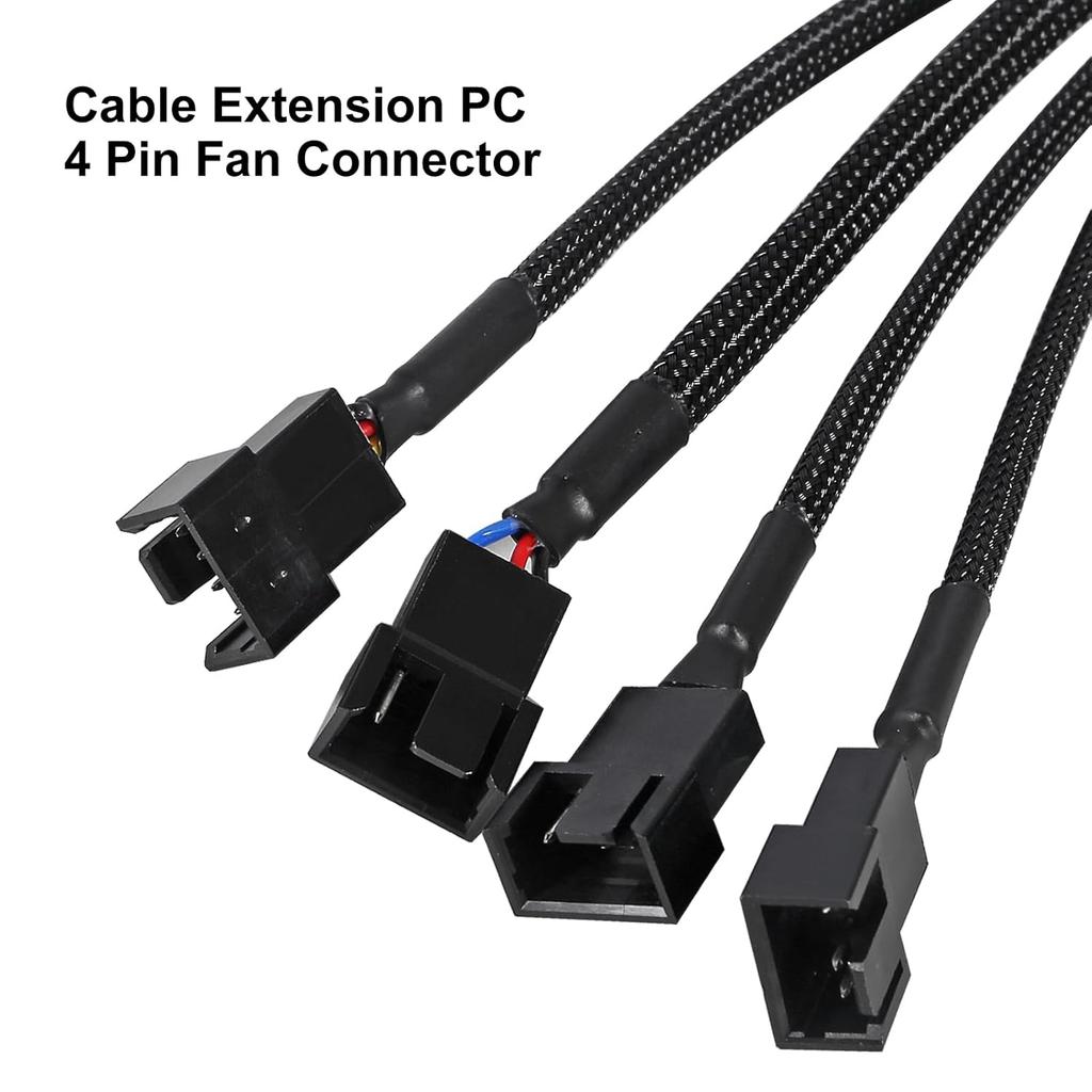 UMLIFE 2 Pack Computer PC PWM Fan Splitter Cable 1 to 4 (4 Pin+3 Pin)