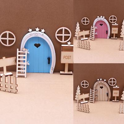 Gnome Door Accessories Christmas Set, Christmas Gnome Door Set Christmas Decoration Door, Wooden Gnome Door For Children Gifts