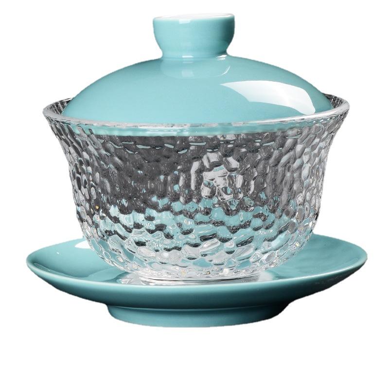 Heat-resistant Glass Bowl With Ceramic Lid Kung Fu Tea Set Chinese Tea Cup Gaiwan Teapot Tureen Gai Wan Gaiwan for Travel Puer