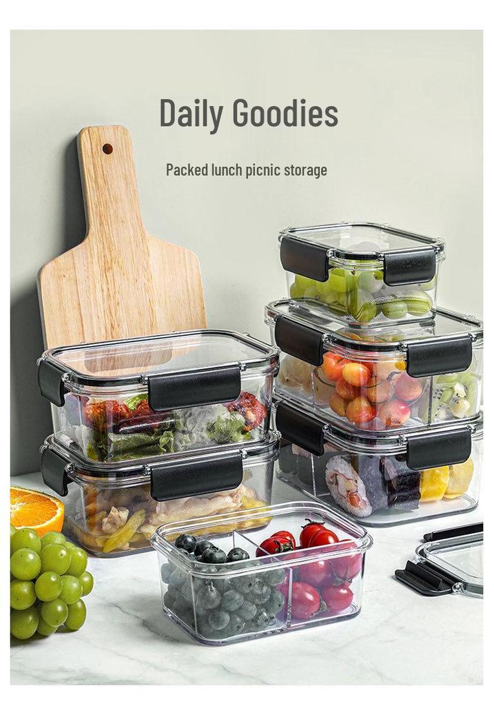 Transparent Food-Grade Refrigerator Storage Box for Fresh Produce and Lunches