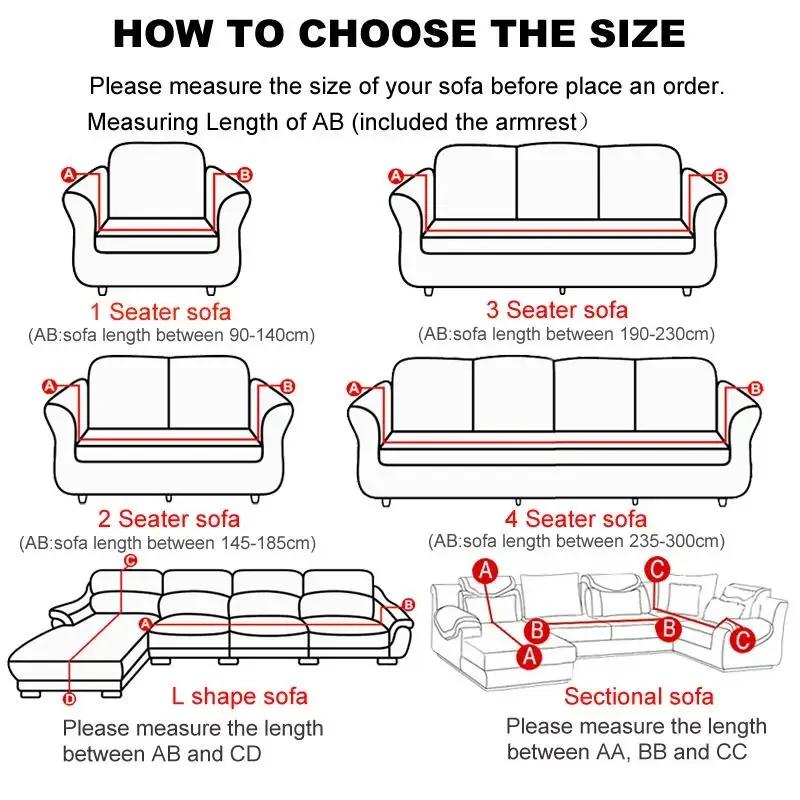 Geometric Elastic Sofa Cover for Living Room Modern Sectional Corner Sofa Slipcover Couch Cover Chair Protector 1/2/3/4 Seater