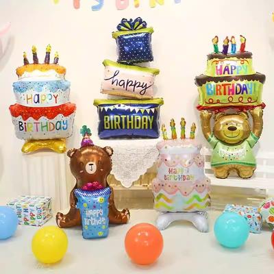 Cute Cartoon Animal Aluminum Film Balloon Birthday Party Scene Arrangement Children'S Birthday Party Photo Arrangement Props