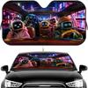 Funny Robot Driving Sun Visor Car Windshield Sun Shade UV Protection Heat Insulation Cover Universal  Sun Protector