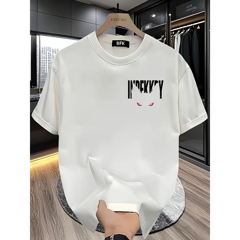European Size Summer New American High Street Round Neck Loose Men's Short Sleeved T-shirt Oversized Design Sense Niche High-end Sense Cool Casual Top