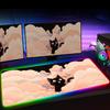 Kawaii Black Cat Luminous Deskmat Large LED Backlit Mouse Pad RGB Rubber Keyboard Pad Gamer Non-slip Mousepad Esport Accessories