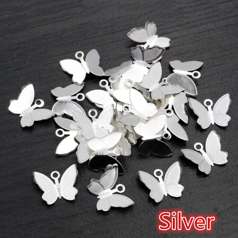 100pcs Metal Copper Small Butterfly Charms Pendant 11mmx13mm DIY Jewelry Accessories Findings for Necklace Bracelet Earrings